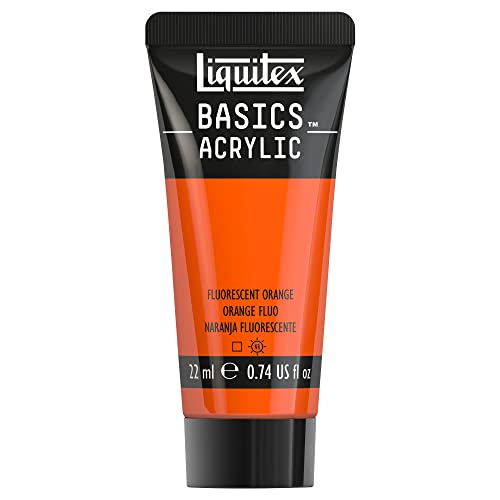 Liquitex 8870500​ Basics Acrylfarbe - Orange Fluo​, 22ml Tube, lichtecht, wasserfest, zum Malen und Dekorieren von Holz, Metall, Keramik, Kunststoff, Leinwand von Liquitex