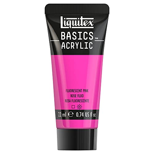 Liquitex 8870501​ Basics Acrylfarbe - Rosa Fluo​, 22ml Tube, lichtecht, wasserfest, zum Malen und Dekorieren von Holz, Metall, Keramik, Kunststoff, Leinwand von Liquitex