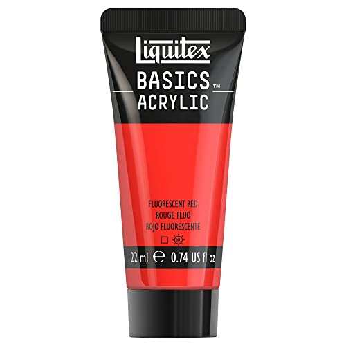 Liquitex 8870502​ Basics Acrylfarbe - Rot Fluo​, 22ml Tube, lichtecht, wasserfest, zum Malen und Dekorieren von Holz, Metall, Keramik, Kunststoff, Leinwand von Liquitex