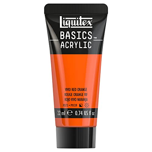 Liquitex 8870507​ Basics Acrylfarbe - Rotorange Leuchtend​, 22ml Tube, lichtecht, wasserfest, zum Malen und Dekorieren von Holz, Metall, Keramik, Kunststoff, Leinwand von Liquitex