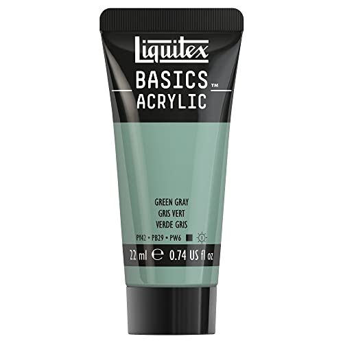 Liquitex 8870509​ Basics Acrylfarbe - Grüngrau​, 22ml Tube, lichtecht, wasserfest, zum Malen und Dekorieren von Holz, Metall, Keramik, Kunststoff, Leinwand von Liquitex