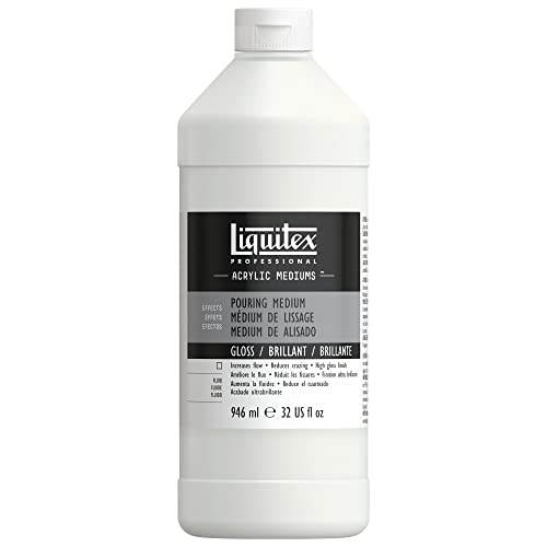 Liquitex 8870513 Gieß- und Pouringmedium, wasserfest, nicht-vergilbend, flexibel, erhöht den Farbfluss - Gießmedium für Acrylfarben 946ml Flasche von Liquitex