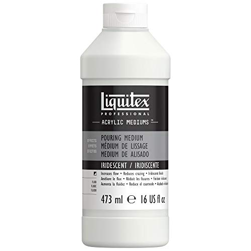Liquitex 8870517 Gieß- und Pouringmedium, wasserfest, nicht-vergilbend, flexibel, erhöht den Farbfluss - irisierendes Gießmedium für Acrylfarben 473ml Flasche von Liquitex