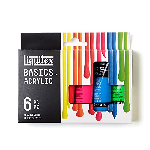 Liquitex 3699346 Basics, 6 Acrylfarben in 22ml Tuben - Fluoreszierend, Set, 6 von Liquitex