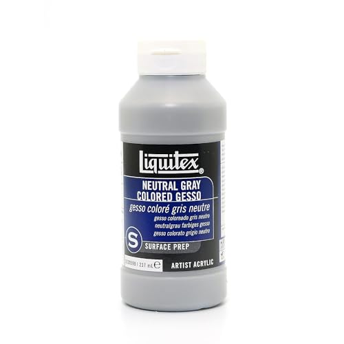 Liquitex Gesso Grundierung für Acrylfarben, Ölfarben, Alkydfarben, lichtecht, gebrauchsfertig, lichtecht in Archivqualität - 237ml Topf, Grau Liquitex Gesso Grundierung für Acrylfarben, Ölfarben, Alkydfarben, lichtecht, gebrauchsfertig, lichtecht in Archivqualität - 237ml Topf, Grau von Liquitex