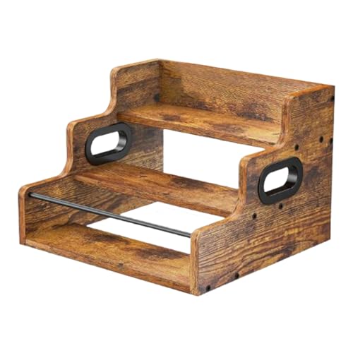 3-stöckiges Holz Weinregal - Spirituosenflaschen Organizer | Tisch Display Für Zuhause Küche Bar, Vintage Weinaufbewahrung Für Sammler Enthusiasten Apartmentbesitzer, Eleganter Langlebiger Flasc von Liqzirtu