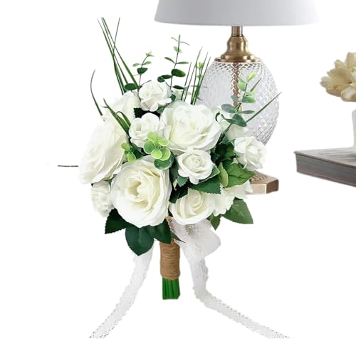 Brautsträuße für Zeremonie – Blumenstrauß mit künstlichen Blumen für Zeremonie, dekorative Tischdekoration für Brautjungfern, Kirche, Empfang – für Hochzeit, Kirche, Empfang Brautsträuße für Zeremonie – Blumenstrauß mit künstlichen Blumen für Zeremonie, dekorative Tischdekoration für Brautjungfern, Kirche, Empfang – für Hochzeit, Kirche, Empfang von Liqzirtu