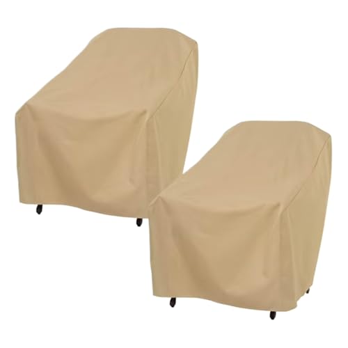 Gartenstuhl Abdeckung - 2 Stück Gartenstuhl Staubschutz Wasserdicht Outdoor, UV-Beständiges, Schutzhülle Stapelstühle | Ganzjähriger Schutz Für Terrasse Garten Balkon Wohnung Strandhaus von Liqzirtu