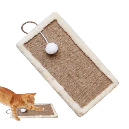 Katzen Wand Kratzbrett,Kratzmatte für Wohnungskatzen,Möbelschoner Interaktives Aufhängbares Spielzeug Mit Ball - Für Couch Wohnzimmer Boden Küche Haus Indoor Spiel von Liqzirtu