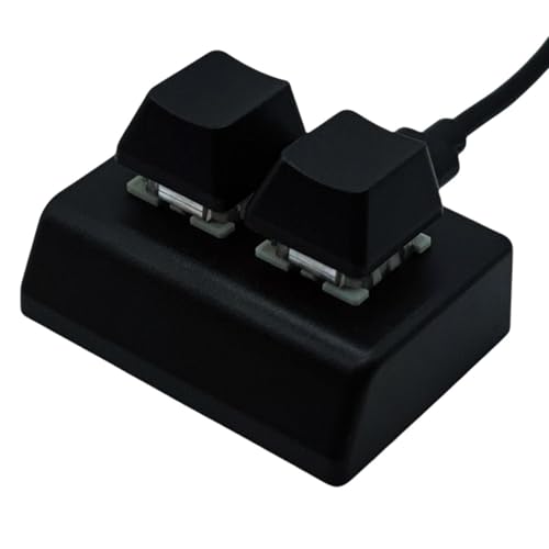Liqzirtu Mechanische Mini-tast atur - 2-Tasten-tast atur zum Kopieren und Einfügen, Copy Paste | Makrotasten programmierbar mit Hintergrundbeleuchtung, roter Schalter, Typ-C-USB-Kabel für PC, Laptop von Liqzirtu