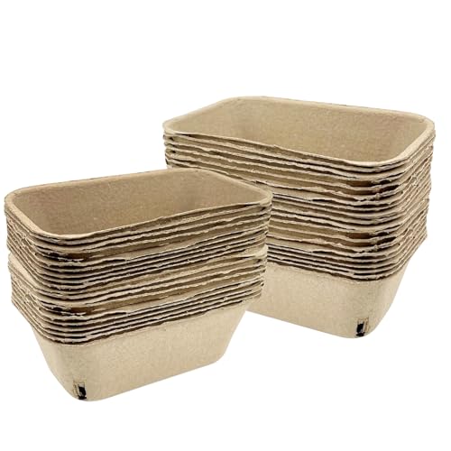 Liqzirtu Pulp Fiber Obstbehälter – Karton Beerenkorb, kleiners Obstkorb | Belüfteter Pulp Fiber Erdbeerkorb, 50 Stück Beerenkorb für Bauernmarkt, Obst- und gemüsesverpackung von Liqzirtu