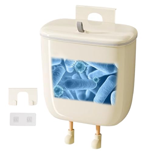 Liqzirtu Wandmontierter Mülleimer | Badezimmer Mülleimer Mit Deckel | Abfallkorb Mit Augen Und Beinen Deko | Unter Waschbecken Küche Schlafzimmer von Liqzirtu