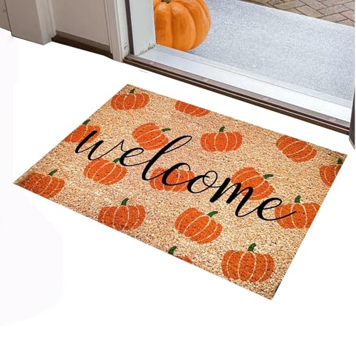 Liqzirtu Willkommensmatte Outdoor - rutschfeste Kürbis Herbst Deko Matte | Willkommensläufer Outdoor Matten für Haustür | Für Herbst Halloween Thanksgiving Eingang Küche Schlafzimmer Badezimmer Liqzirtu Willkommensmatte Outdoor - rutschfeste Kürbis Herbst Deko Matte | Willkommensläufer Outdoor Matten für Haustür | Für Herbst Halloween Thanksgiving Eingang Küche Schlafzimmer Badezimmer von Liqzirtu