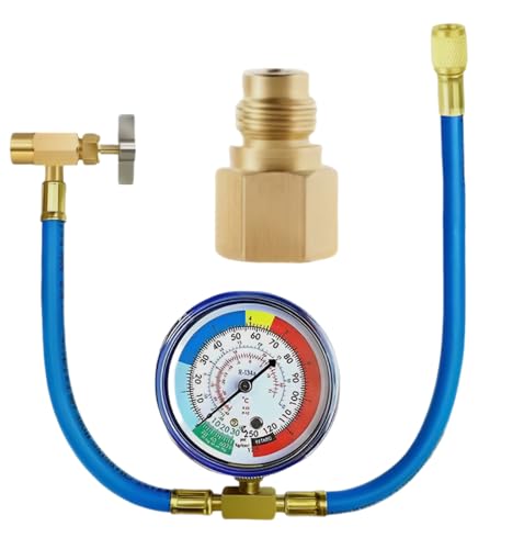 R134A Kältemittel Nachfüllset - Auto Klimaanlage R134A, Klimaanlagen-Kältemittel-Lade-Messkit | Nachfüllschlauch Messsystem Aufladeschlauch mit Messgerät, Auto-ca-kühlerladerschlauch R134A Kältemittel Nachfüllset - Auto Klimaanlage R134A, Klimaanlagen-Kältemittel-Lade-Messkit | Nachfüllschlauch Messsystem Aufladeschlauch mit Messgerät, Auto-ca-kühlerladerschlauch von Liqzirtu