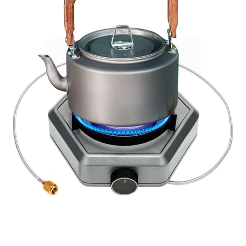 Tragbarer Kocher,Camping Gaskocher | 7800 Watt Outdoor Gasbrenner Zum Kochen Bei Wanderung Grillen Picknick Und Backpacking von Liqzirtu
