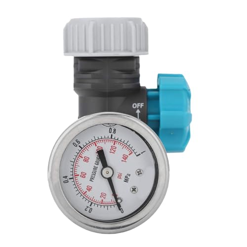 Wasserdruckregler - Messing Wasserdruckminderer, Regelwasserventil mit Manometer | Druckminderventil, Benutzerfreundlicher Wasserdruckregler für den Gartenschlauch und den Heimgebrauch von Liqzirtu