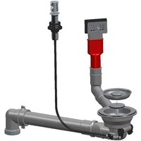 Lira - Automatische Spüle Ablaufgarnitur, verchromt, mit rechteckigem Überlauf und Druckknopf von Lira