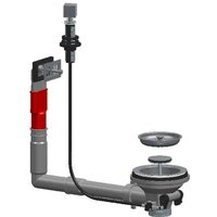 Lira - Platzsparender Satin-Spültisch-Automatikablauf mit rechteckigem Überlauf und verchromter Drucktaste von Lira