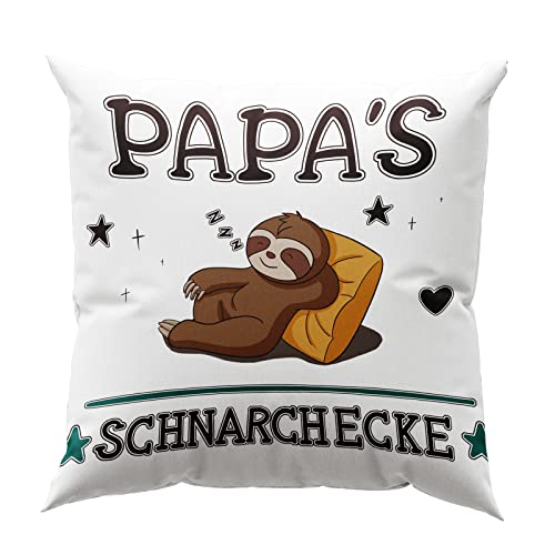 Papa Geschenk, 45x45 cm Weiß Kissenbezug Papa,Geburtstag Weihnachten Geschenk Vatertagsgeschenk für Papa,Kissenbezug mit mit Taschen,Faultier Geschenk für Papa von Lircentoud