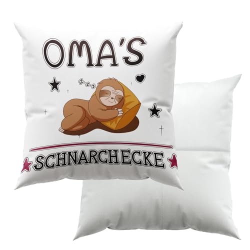 Zierkissenbezug Oma,Oma Geschenk, 45x45 cm Weiß Kissenbezug Oma,Geburtstag Weihnachten Geschenk für Oma,Kissenbezug mit mit Taschen,Faultier Geschenk für Oma von Lircentoud