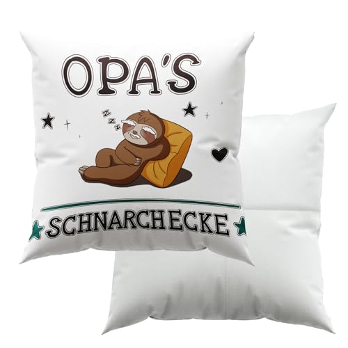 Zierkissenbezug Opa,Opa Geschenk, 45x45 cm Weiß Kissenbezug Opa,Geburtstag Weihnachten Geschenk für Opa,Kissenbezug mit mit Taschen,Faultier Geschenk für Opa von Lircentoud