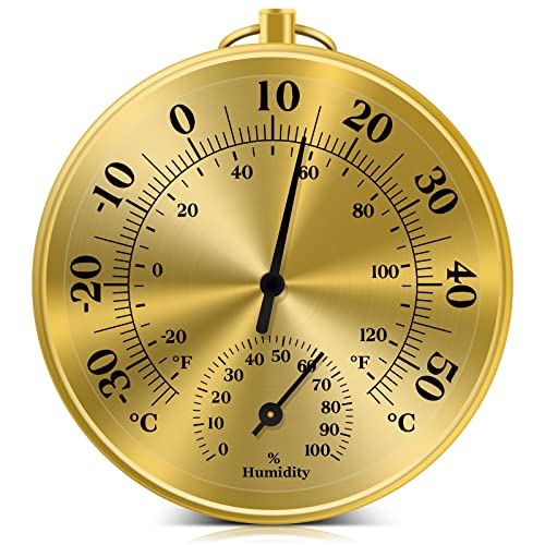 Thermometer Innen Außen - 10cm Thermometer Aussen, Thermometer Hygrometer Analog, Thermometer Hygrometer Aussen, Geeignet für Häuser, Gewächshäuser, Gärten, Autos, Batteriefrei von Lirches