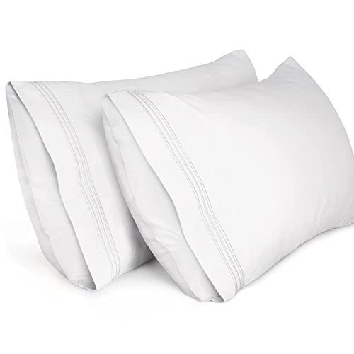 Lirex 2er Pack Kissenbezug 50 x 101 cm, Weiche Gebürstete Mikrofaser-Kissenbezüge, Hotelverschluss kopfkissen bezug，Kopfkissenbezug aus weichem Mikrofaser ，Oeko-TEX Zertifiziert (Weiß) von Lirex