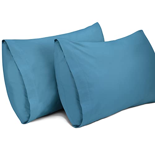 Lirex 2er-Pack Kissenbezug, 100% Baumwolle, 400er Faden Atmungsaktive Kissenüberzug Kopfkissen Bezug, 40 x 70 cm, Blau von Lirex