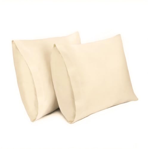 Lirex 2er Pack Kissenbezug 50 x 50 cm - 100% Baumwolle Kissenbezüge-Anthrazit-Kissenhülle-Hypoallergen, Oeko-TEX Zertifiziert, Cremeweiß von Lirex