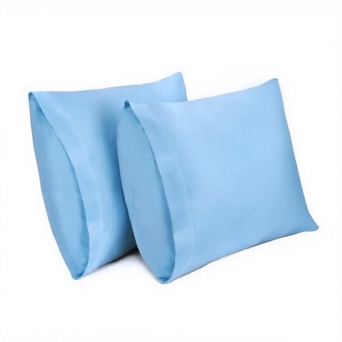 Lirex 2er Pack Kissenbezug 50 x 50 cm - 100% Baumwolle Kissenbezüge-Anthrazit-Kissenhülle-Hypoallergen, Oeko-TEX Zertifiziert, Himmelblau von Lirex