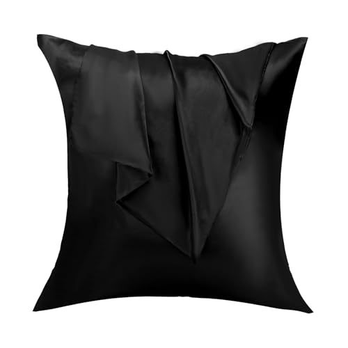 Lirex 2er Set Satin Kissenbezug 50x50cm, kissenbezüge, Weich wie Seidenkissenbezug, Satin Kopfkissenbezug Kissenhülle für Haar und Haut kommt,Oeko-TEX Zertifiziert, Schwarz Lirex 2er Set Satin Kissenbezug 50x50cm, kissenbezüge, Weich wie Seidenkissenbezug, Satin Kopfkissenbezug Kissenhülle für Haar und Haut kommt,Oeko-TEX Zertifiziert, Schwarz von Lirex