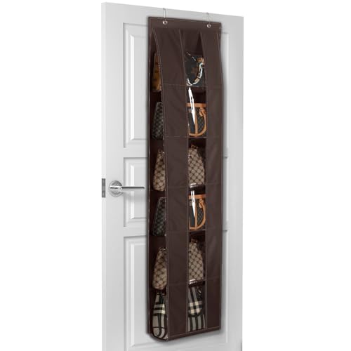Lirex Tür Handtaschen Organizer, Platzsparende Aufbewahrung für Handtaschen und Kleidung, Inklusive Halterung für Schals, Hüte und Leggings, Dunkelbraun Lirex Tür Handtaschen Organizer, Platzsparende Aufbewahrung für Handtaschen und Kleidung, Inklusive Halterung für Schals, Hüte und Leggings, Dunkelbraun von Lirex