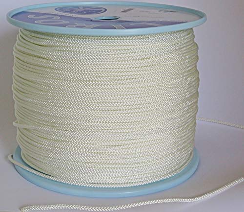 Seil Polyester - Flechtleine 4mm weiß 8-fach geflochten 10 Meter am Stück von Rolle abgespult (10) von Liros