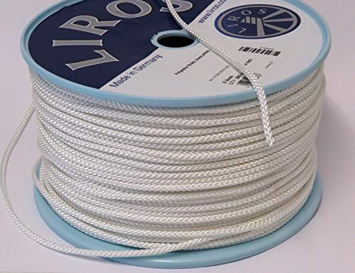 Seil Polyester - Flechtleine 5mm weiß 8-fach geflochten (250) Rolle 250 Meter von Liros
