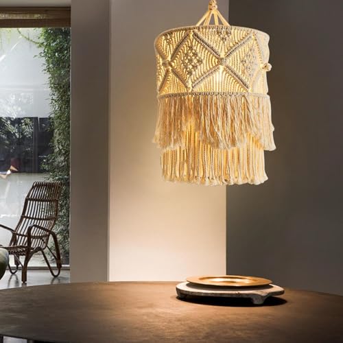 Lirzxin Boho Lampenschirm Hängend, Hängelampe Abdeckung Laterne Korb, Baumwolle Stoff Hand Gemachte Wand Tapisserie Lampenschirm, Deckenleuchte Lichtabde Lampenschirme für Hängelampen Lirzxin Boho Lampenschirm Hängend, Hängelampe Abdeckung Laterne Korb, Baumwolle Stoff Hand Gemachte Wand Tapisserie Lampenschirm, Deckenleuchte Lichtabde Lampenschirme für Hängelampen von Lirzxin