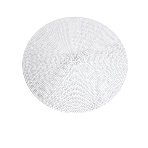 Lirzxin Platzsets 6er Set, Rund Platzdeckchen Set Abwaschbar Hitzebeständig rutschfest Uni Hohl Blätter PVC Tischsets für Küche, Silber, 38CM Lirzxin Platzsets 6er Set, Rund Platzdeckchen Set Abwaschbar Hitzebeständig rutschfest Uni Hohl Blätter PVC Tischsets für Küche, Silber, 38CM von Lirzxin
