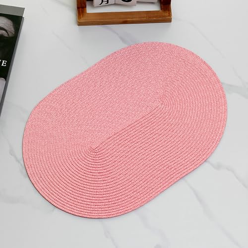 Lirzxin Tischsets 4er Set, Oval Platzset Weihnachten Abwaschbar Hitzebeständig rutschfest Geflochten Einfarbig Polypropylen Platzdeckchen für Küche, Rosa, 45x30CM Lirzxin Tischsets 4er Set, Oval Platzset Weihnachten Abwaschbar Hitzebeständig rutschfest Geflochten Einfarbig Polypropylen Platzdeckchen für Küche, Rosa, 45x30CM von Lirzxin