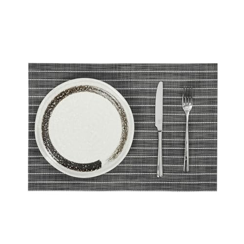 Lirzxin Tischsets 4er Set, Rechteckig Platzsets Waschbar Hitzebeständig rutschfest Gestreift PVC Platzdeckchen für Küche, Grau, 45x30CM Lirzxin Tischsets 4er Set, Rechteckig Platzsets Waschbar Hitzebeständig rutschfest Gestreift PVC Platzdeckchen für Küche, Grau, 45x30CM von Lirzxin