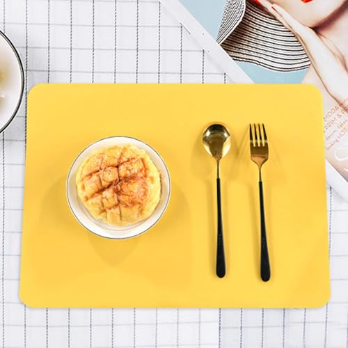 Lirzxin Tischsets Platzsets 4er Set, Rechteckig Platzdeckchen Abwaschbar Hitzebeständig rutschfest Einfarbig Wasserdicht Silikon Platz-Matten für Küche, Gelb, 40x30CM Lirzxin Tischsets Platzsets 4er Set, Rechteckig Platzdeckchen Abwaschbar Hitzebeständig rutschfest Einfarbig Wasserdicht Silikon Platz-Matten für Küche, Gelb, 40x30CM von Lirzxin