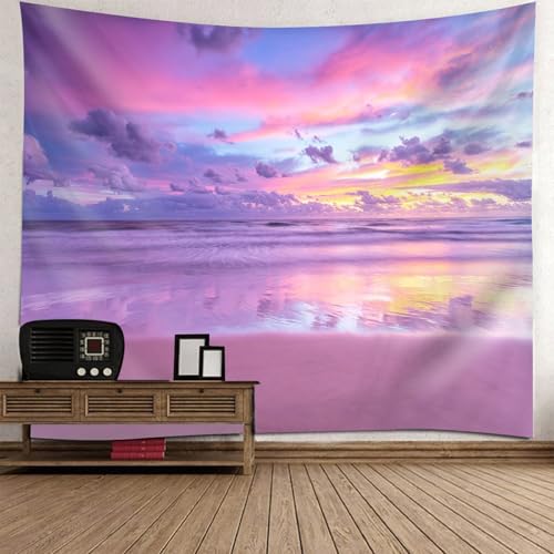 Lirzxin Wandtücher Strand, Wandteppich Rosa Lila Sonnenuntergang Meer Landschaft Tapestry Wandteppich Wandbehang Dekotuch Strandtuch, 210x140CM Lirzxin Wandtücher Strand, Wandteppich Rosa Lila Sonnenuntergang Meer Landschaft Tapestry Wandteppich Wandbehang Dekotuch Strandtuch, 210x140CM von Lirzxin
