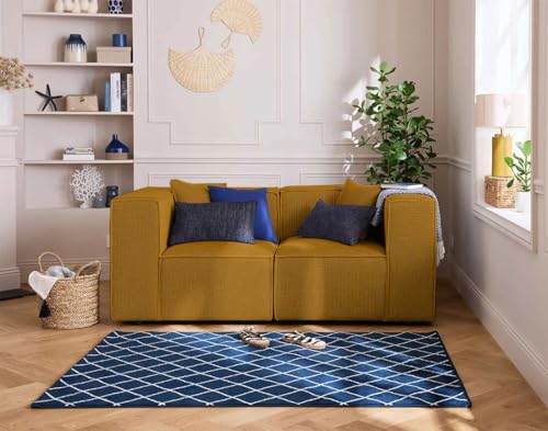 Lisa Design Arty - 2-Sitzer modulares Sofa - aus 3D-Mesh-Stoff Gelb von Lisa Design