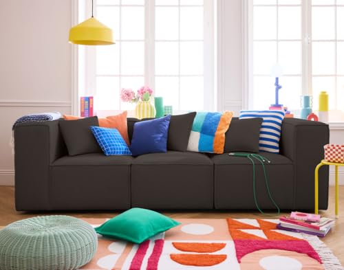 Lisa Design Arty - 3-Sitzer modulares Sofa - aus 3D-Mesh-Stoff Dunkelgrau von Lisa Design