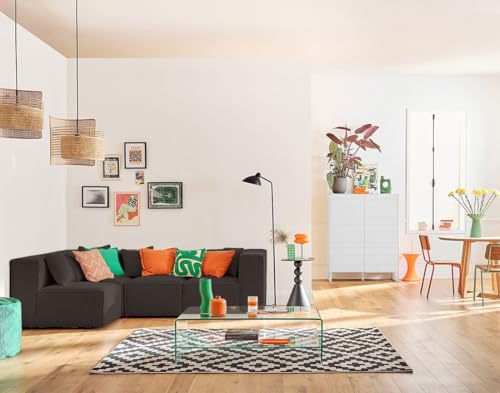 Lisa Design Arty - modulares Ecksofa Links 5-Sitzer - aus 3D-Mesh-Stoff Dunkelgrau von Lisa Design