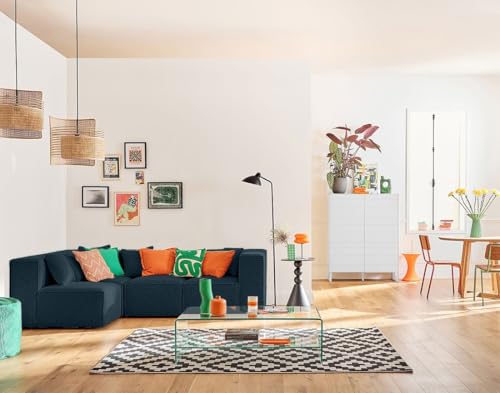 Lisa Design Arty - modulares Ecksofa Links 5-Sitzer - aus 3D-Mesh-Stoff Entenblau von Lisa Design