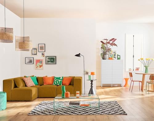 Lisa Design Arty - modulares Ecksofa Links 5-Sitzer - aus 3D-Mesh-Stoff Gelb von Lisa Design