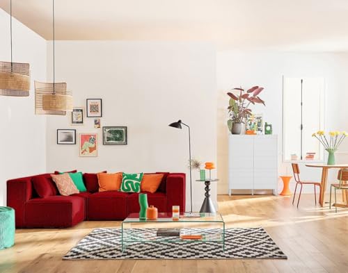 Lisa Design Arty - modulares Ecksofa Links 5-Sitzer - aus 3D-Mesh-Stoff Rot von Lisa Design