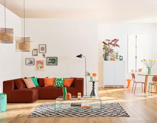 Lisa Design Arty - modulares Ecksofa Links 5-Sitzer - aus 3D-Mesh-Stoff Terrakotta von Lisa Design