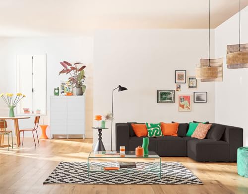 Lisa Design Arty - modulares Ecksofa rechts 5-Sitzer - aus 3D-Mesh-Stoff Dunkelgrau von Lisa Design