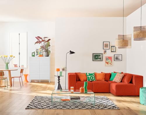 Lisa Design Arty - modulares Ecksofa rechts 5-Sitzer - aus 3D-Mesh-Stoff Orange von Lisa Design