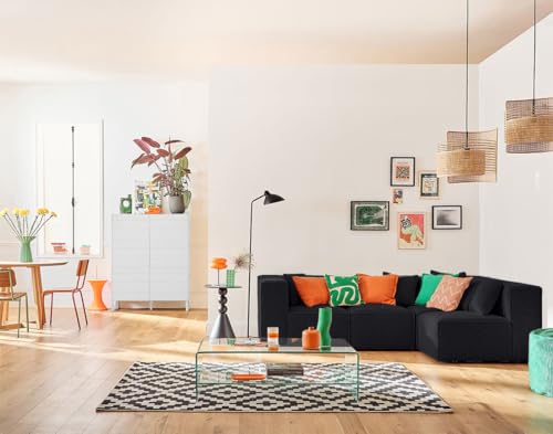 Lisa Design Arty - modulares Ecksofa rechts 5-Sitzer - aus 3D-Mesh-Stoff Schwarz von Lisa Design